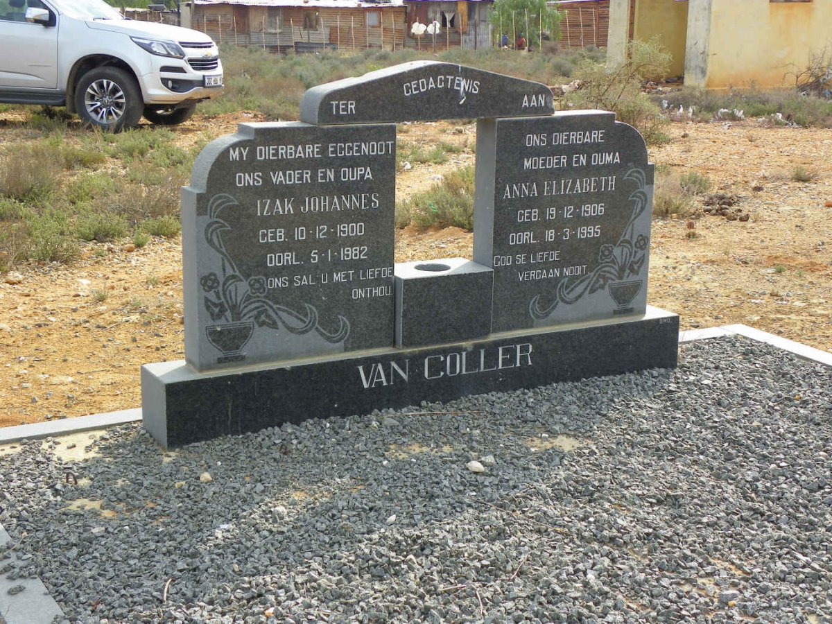 COLLER Izak Johannes, van 1900-1982 &amp; Anna Elizabeth 1906-1995