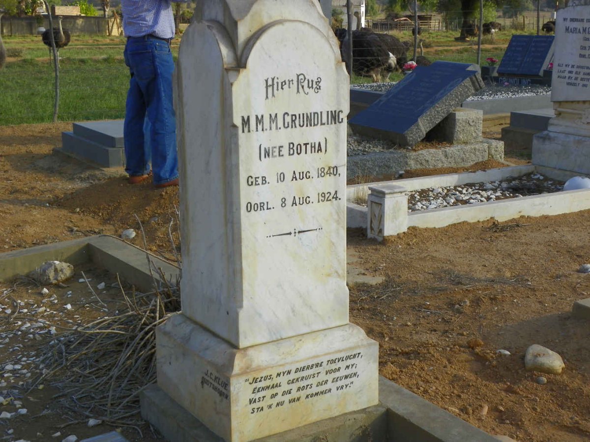 GRUNDLING M.M.M. nee BOTHA 1840-1924