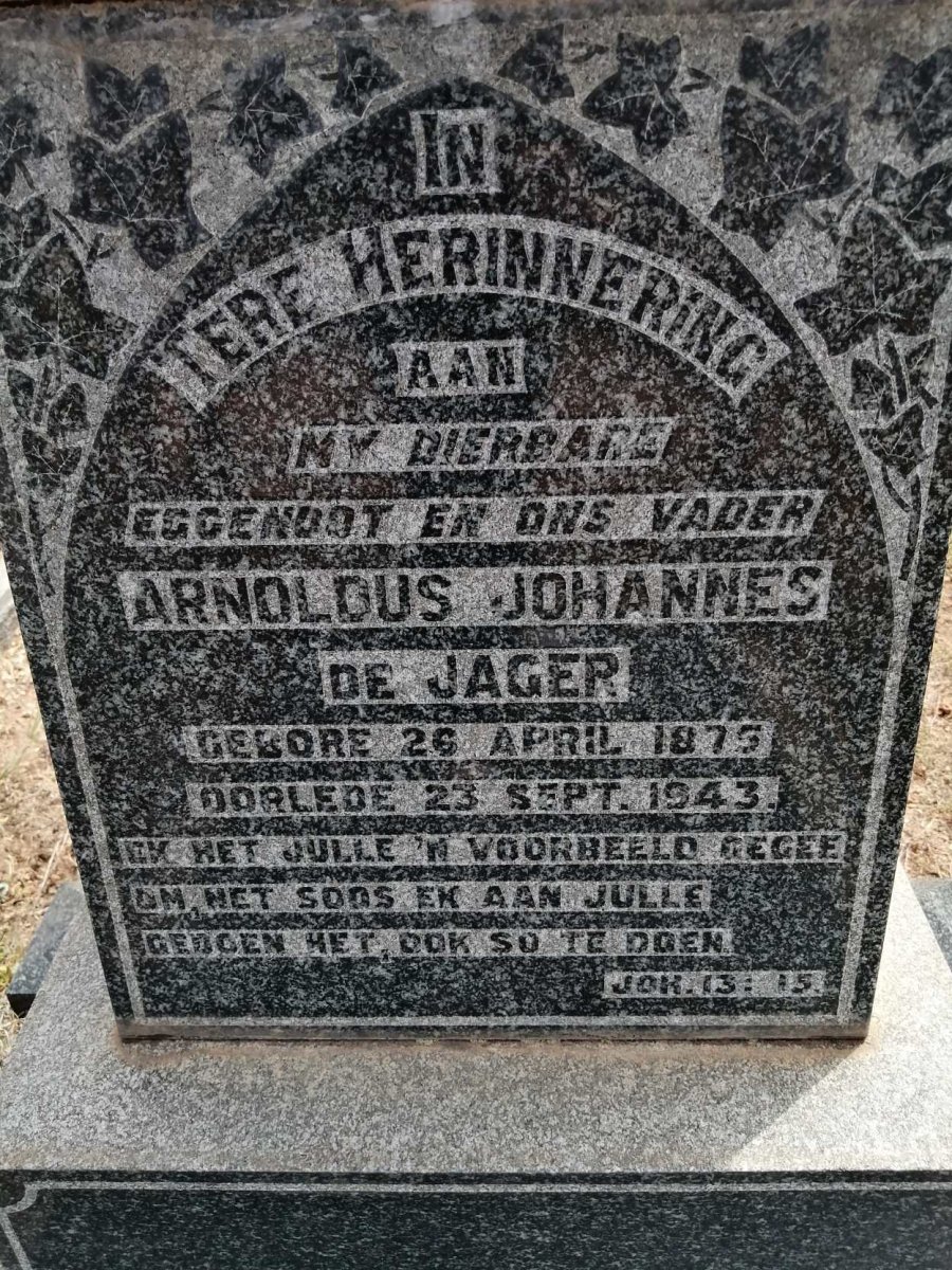 JAGER Arnoldus Johannes, de 1875-1943