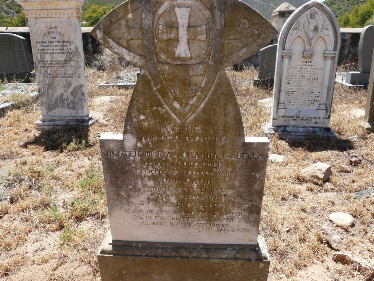 GAVIN Hester Maria Johanna Isabella nee POTGIETER  -1892