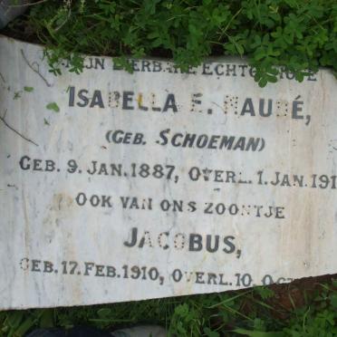 NAUDE Jacobus 1910-1910 :: NAUDE Isabella E. nee SCHOEMAN 1887-1914