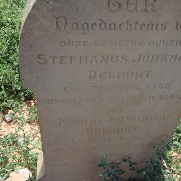 DELPORT Stephanus Johannes 1842-1883 &amp; Maria Susanna LE ROUX 1848-1904