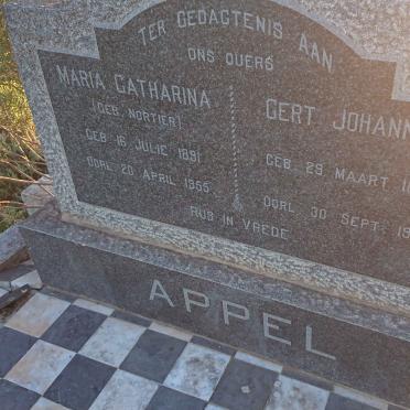 APPEL Gert Johannes 1879-1956 &amp; Maria Catharina NORTIER 1891-1955