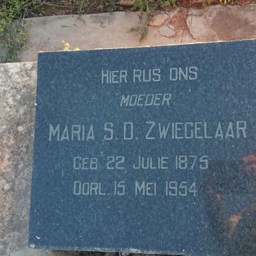 ZWIEGELAAR Maria S.D. 1875-1954