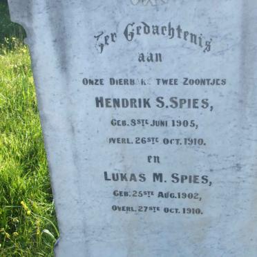 SPIES Hendrik S. 1905-1910 :: SPIES Lukas M. 1902-1910