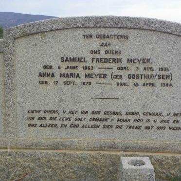 MEYER Samuel Frederik 1863-1931 &amp; Anna Maria OOSTHUYSEN 1870-1944