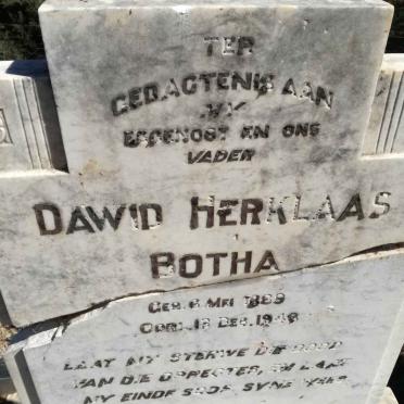 BOTHA Dawid Herklaas 1889-1948