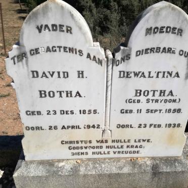 BOTHA David H. 1855-1942 &amp; Dewaltina C. STRYDOM 1858-1938