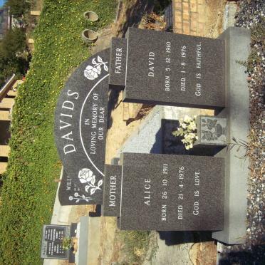 DAVIDS David 1910-1976 &amp; Alice 1911-1976