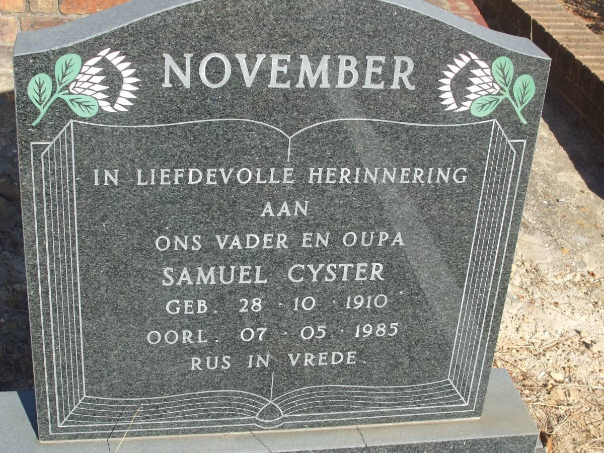 NOVEMBER Samuel Cyster 1910-1985