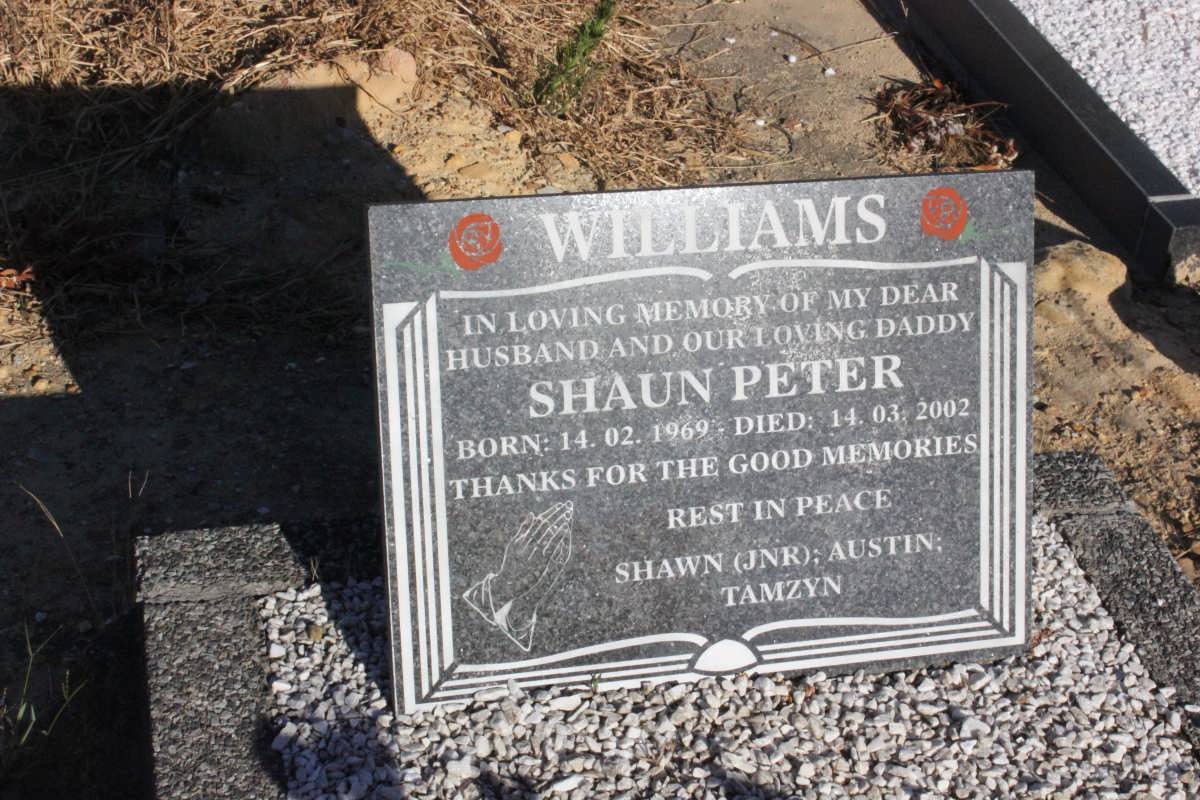 WILLIAMS Shaun Peter 1969-2002