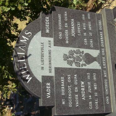WILLIAMS Andrew 1915-1982 &amp; Johanna 1916-1991