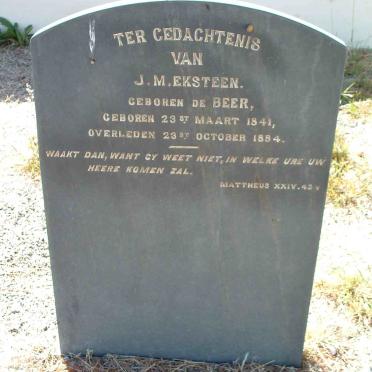 EKSTEEN J.M. nee DE BEER 1841-1884