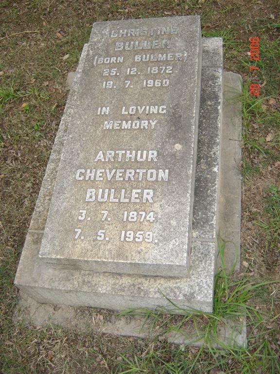 BULLER Arthur Cheverton 1874-1959 &amp;  Christine BULMER 1872-1960