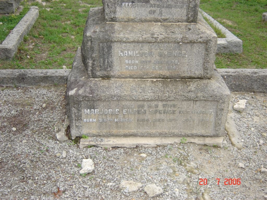 SPENCE Cecil Douglas Hamilton  1878-1914 &amp; Marjorie Eileen KNIGHT 1880-
