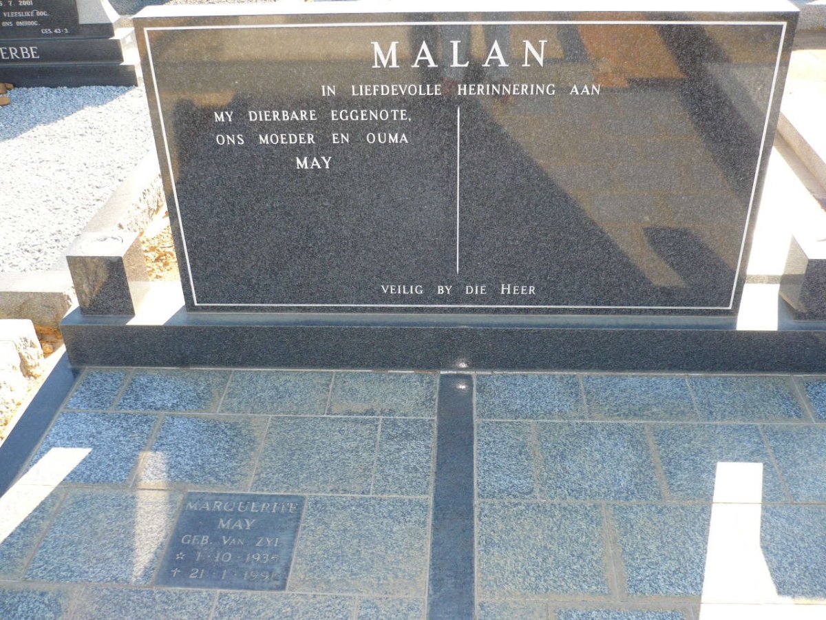 MALAN Marquerite May nee VAN ZYL 1935-1991