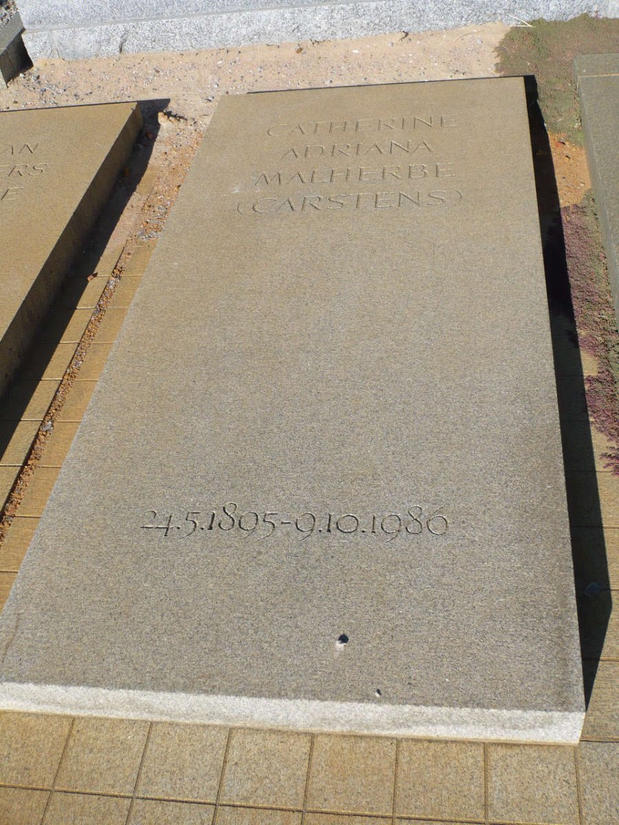 MALHERBE Catherine Adriana nee CARSTENS 1895-1986