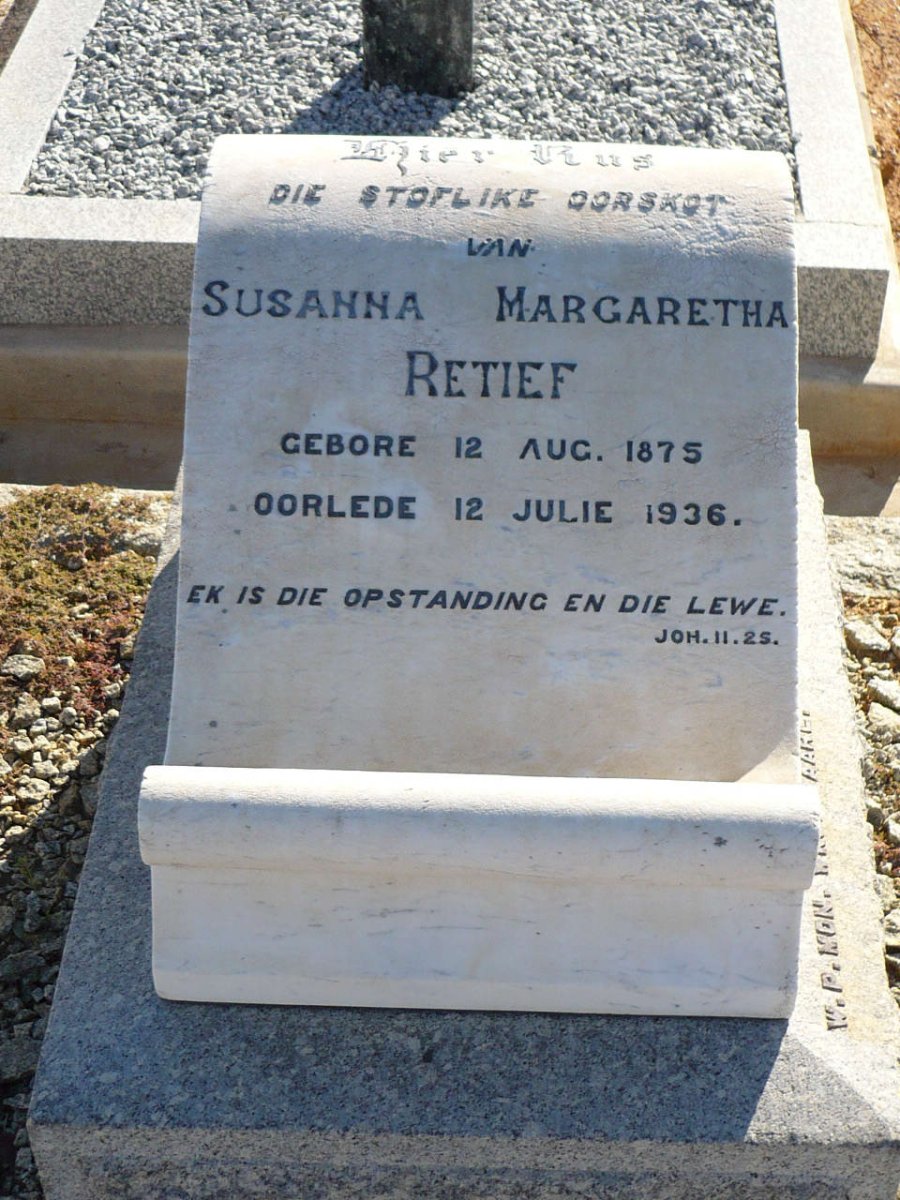 RETIEF Susanna Margaretha 1875-1936