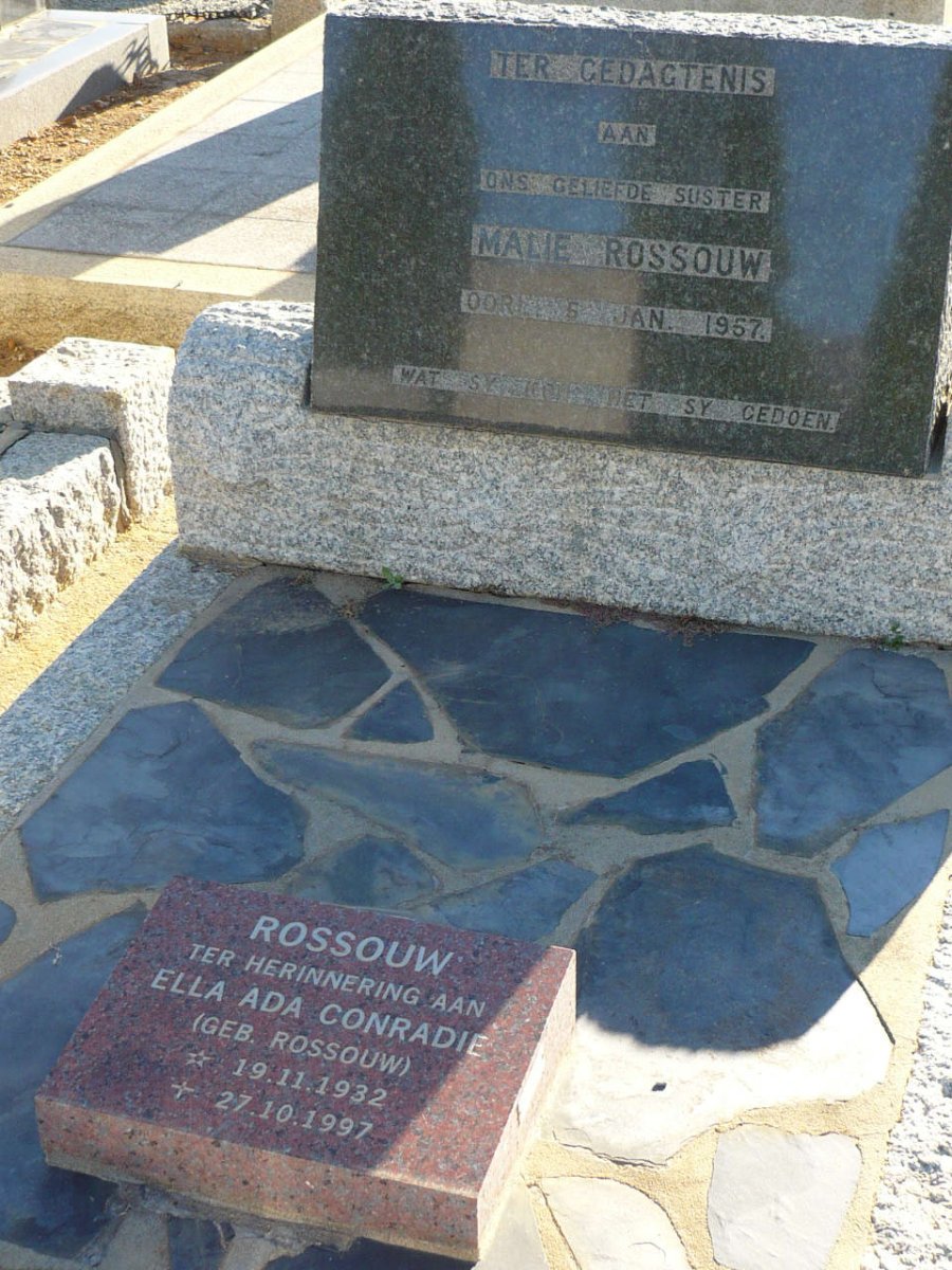 ROSSOUW Malie -1957 :: CONRADIE Ella Ada nee ROSSOUW 1932-1997
