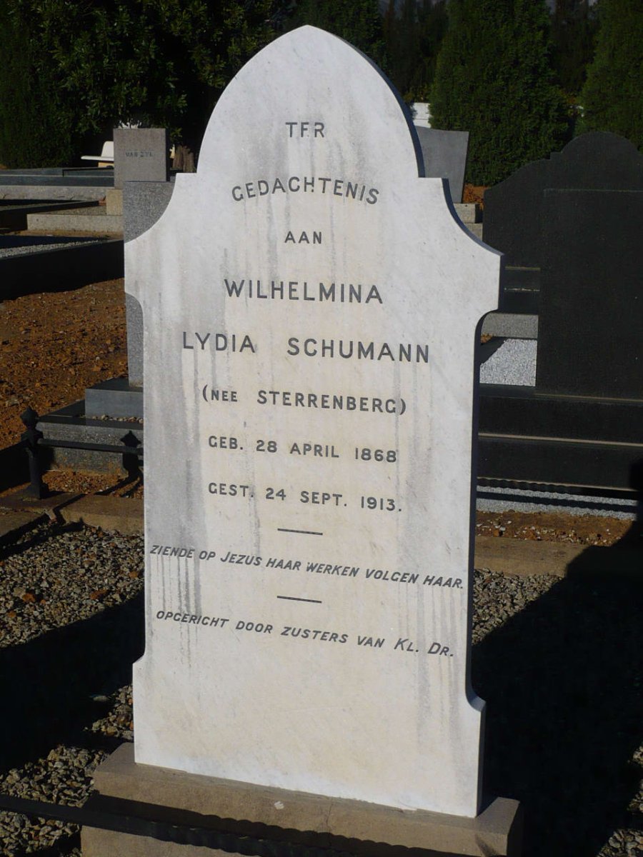 SCHUMANN Wilhelmina Lydia nee STERRENBERG 1868-1913