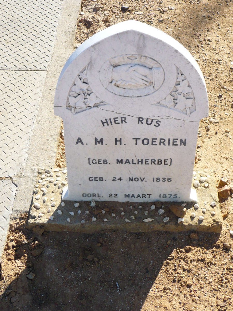 TOERIEN A.M.H. nee MALHERBE 1836-1875