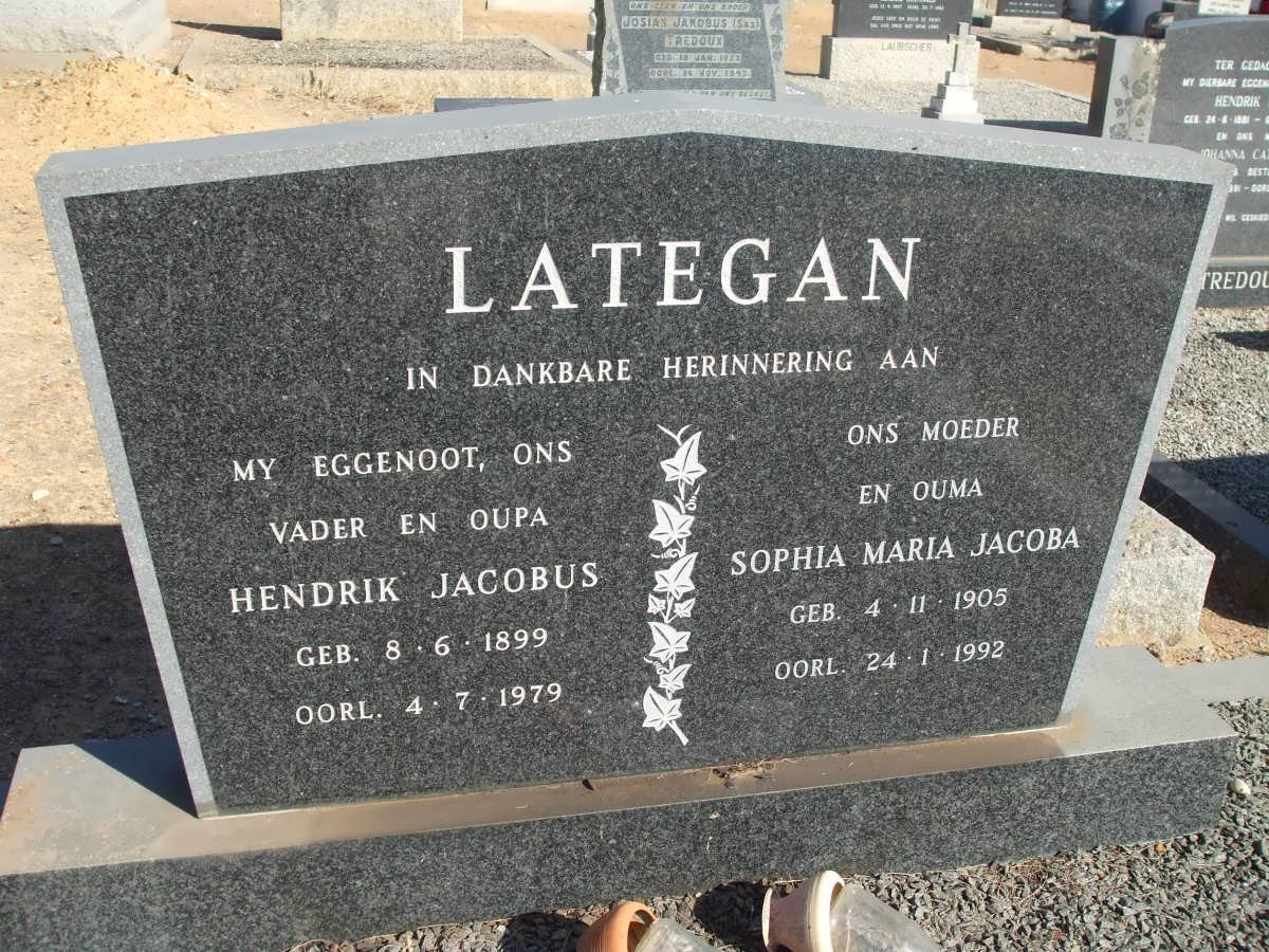 LATEGAN Hendrik Jacobus 1899-1979 &amp; Sophia Maria Jacoba 1905-1992