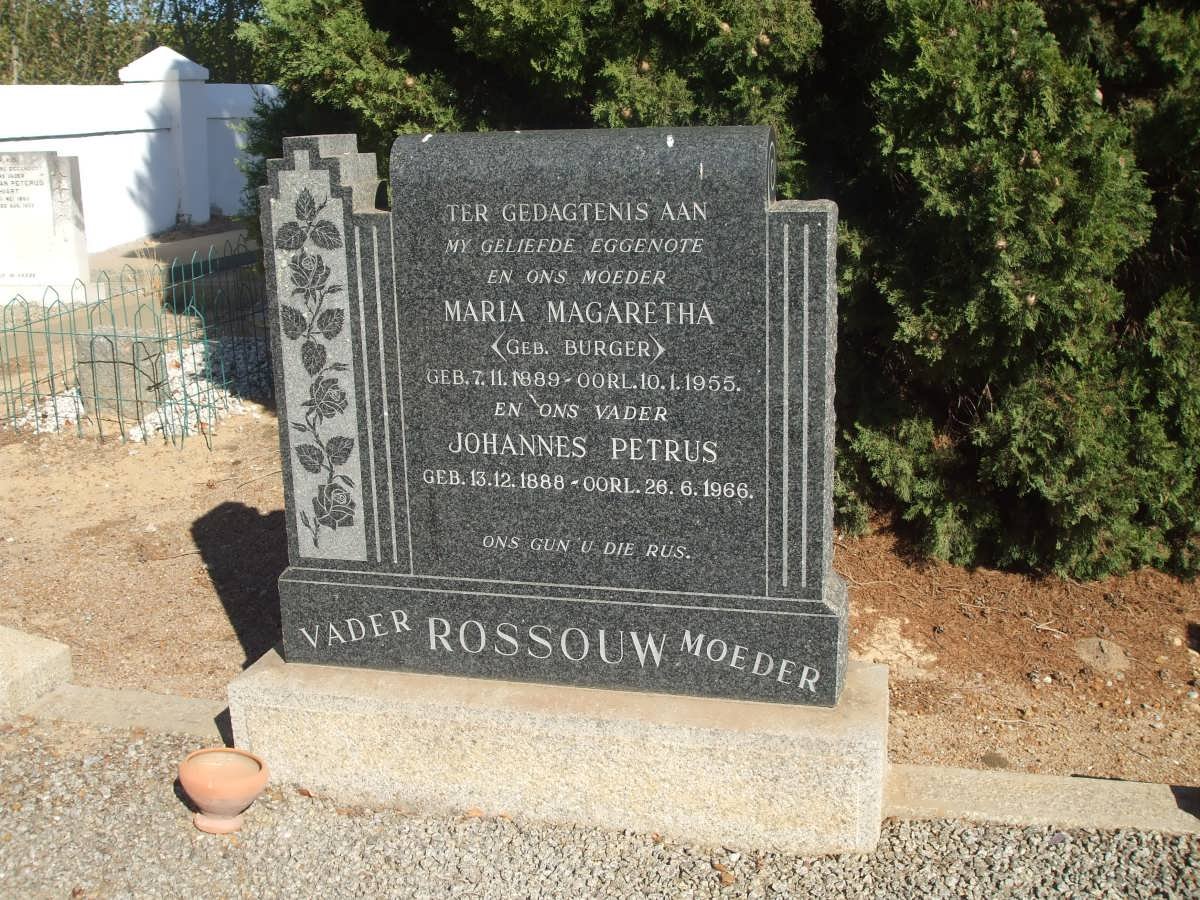 ROSSOUW Johannes Petrus 1888-1966 &amp; Maria Magaretha BURGER 1889-1955