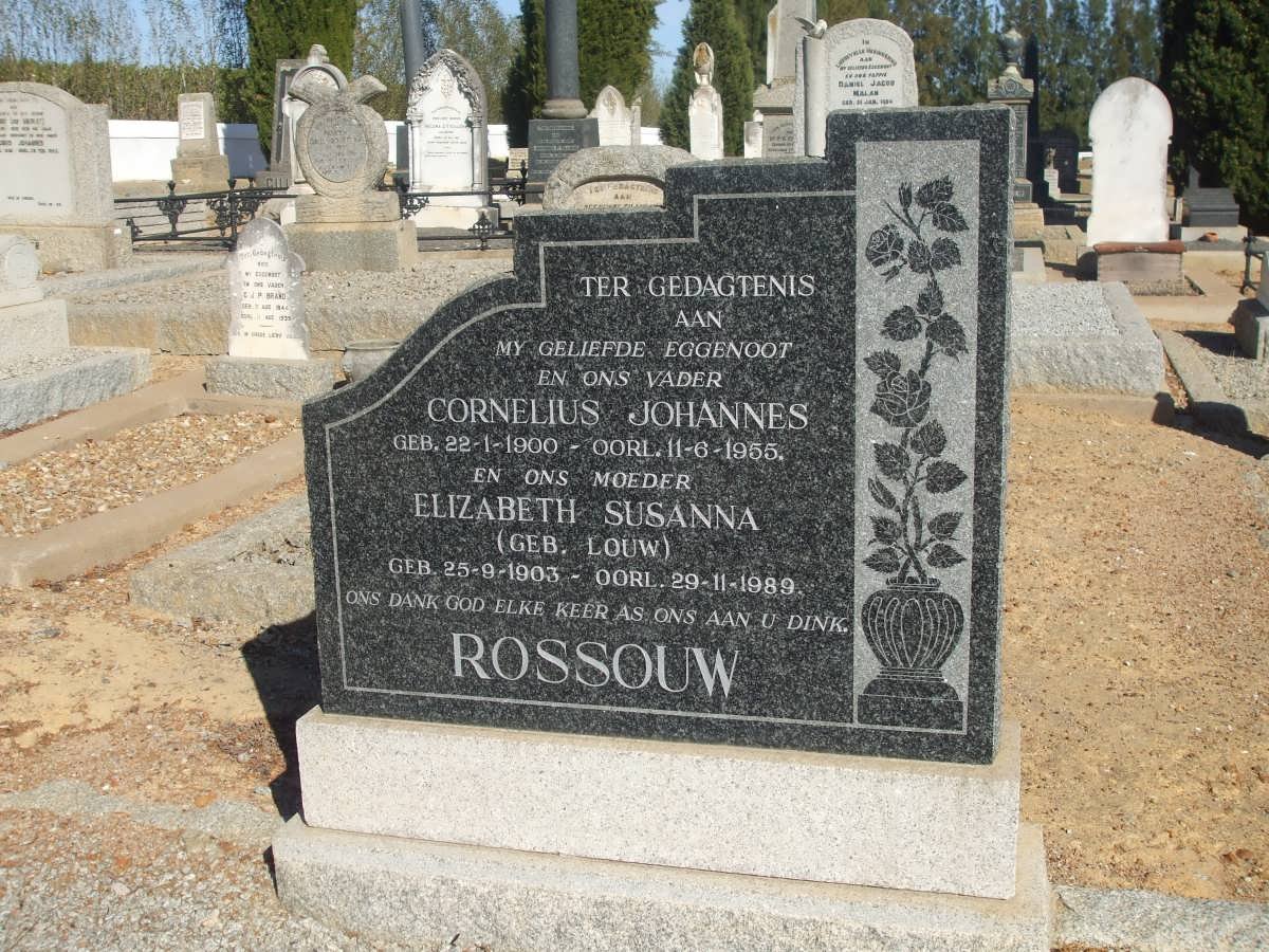 ROSSOUW Cornelius Johannes 1900-1955 &amp; Elizabeth Susanna LOUW 1903-1989