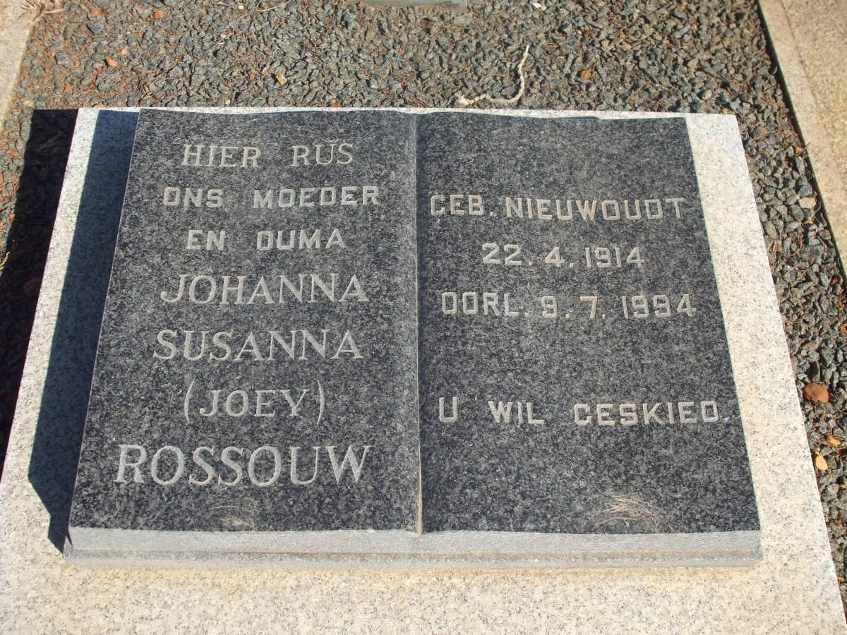 ROSSOUW Johanna Susanna nee NIEWOUDT 1914-1994