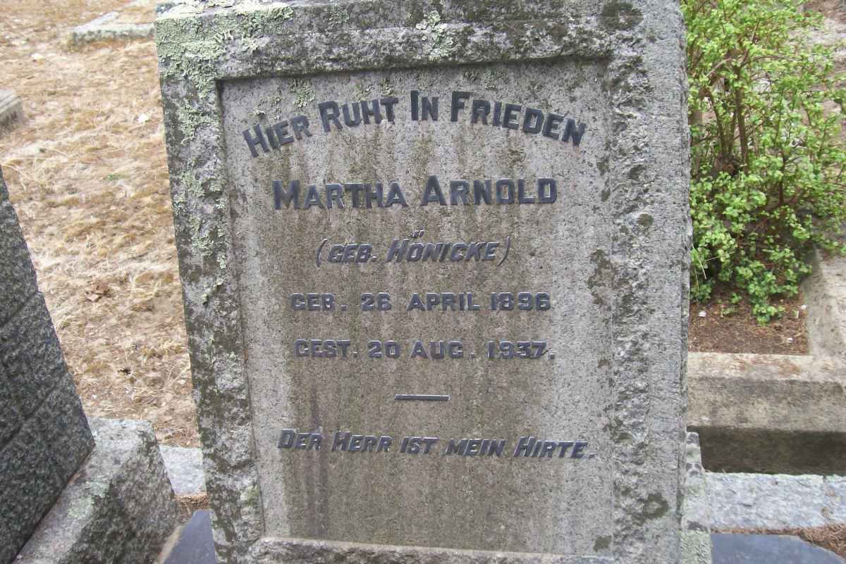 ARNOLD Martha nee HONICKE 1896-1937