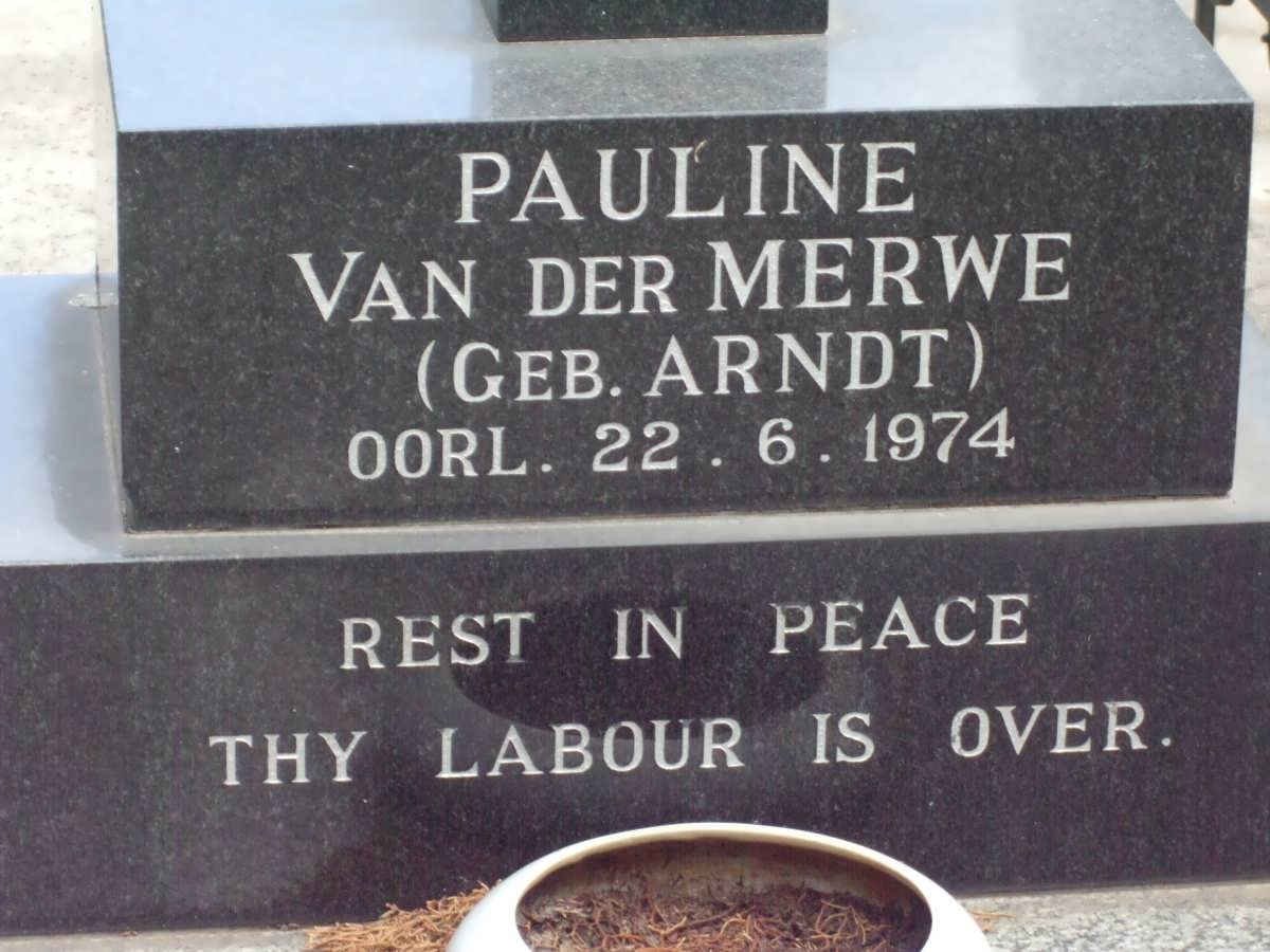 MERWE Pauline, van der nee ARNDT -1974