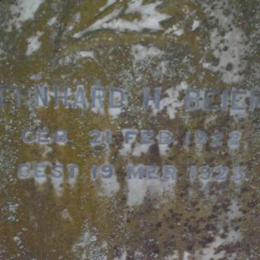 BEIER Bernhard H. 1922-1923