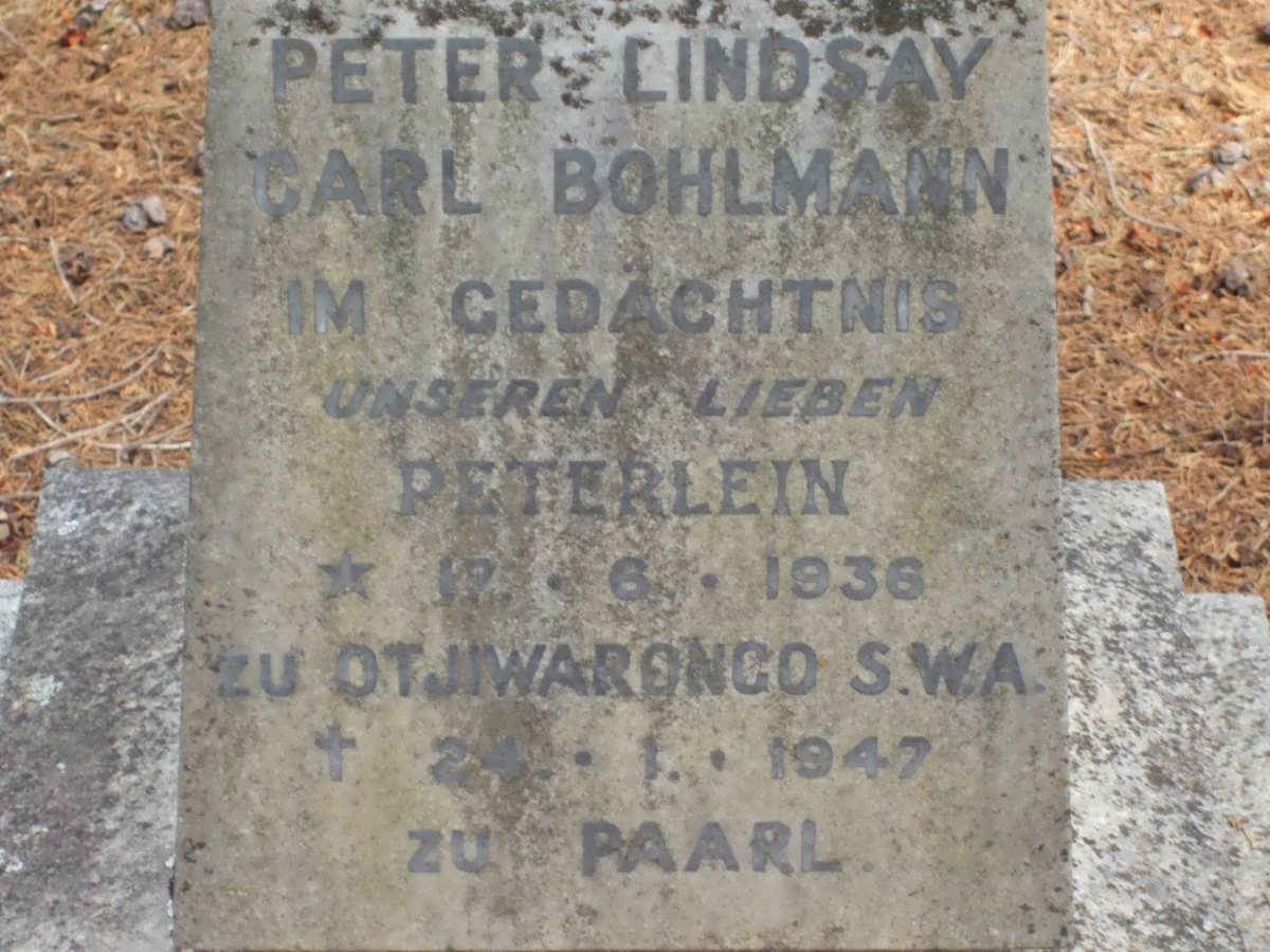 BOHLMAN Peter Lindsay Carl 1936-1947