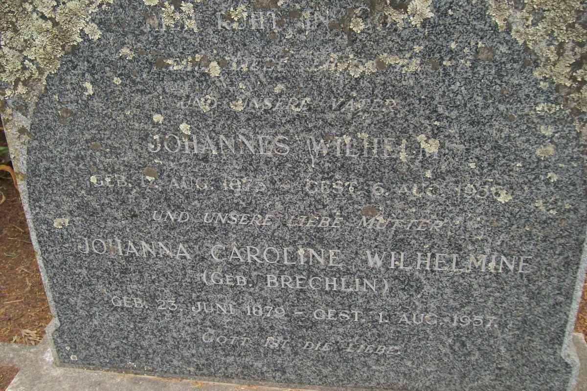 DORNBRACK Johannes Wilhelm 1875-1956 &amp; Johanna Caroline Wilhelmine BRECHLIN 1879-1957