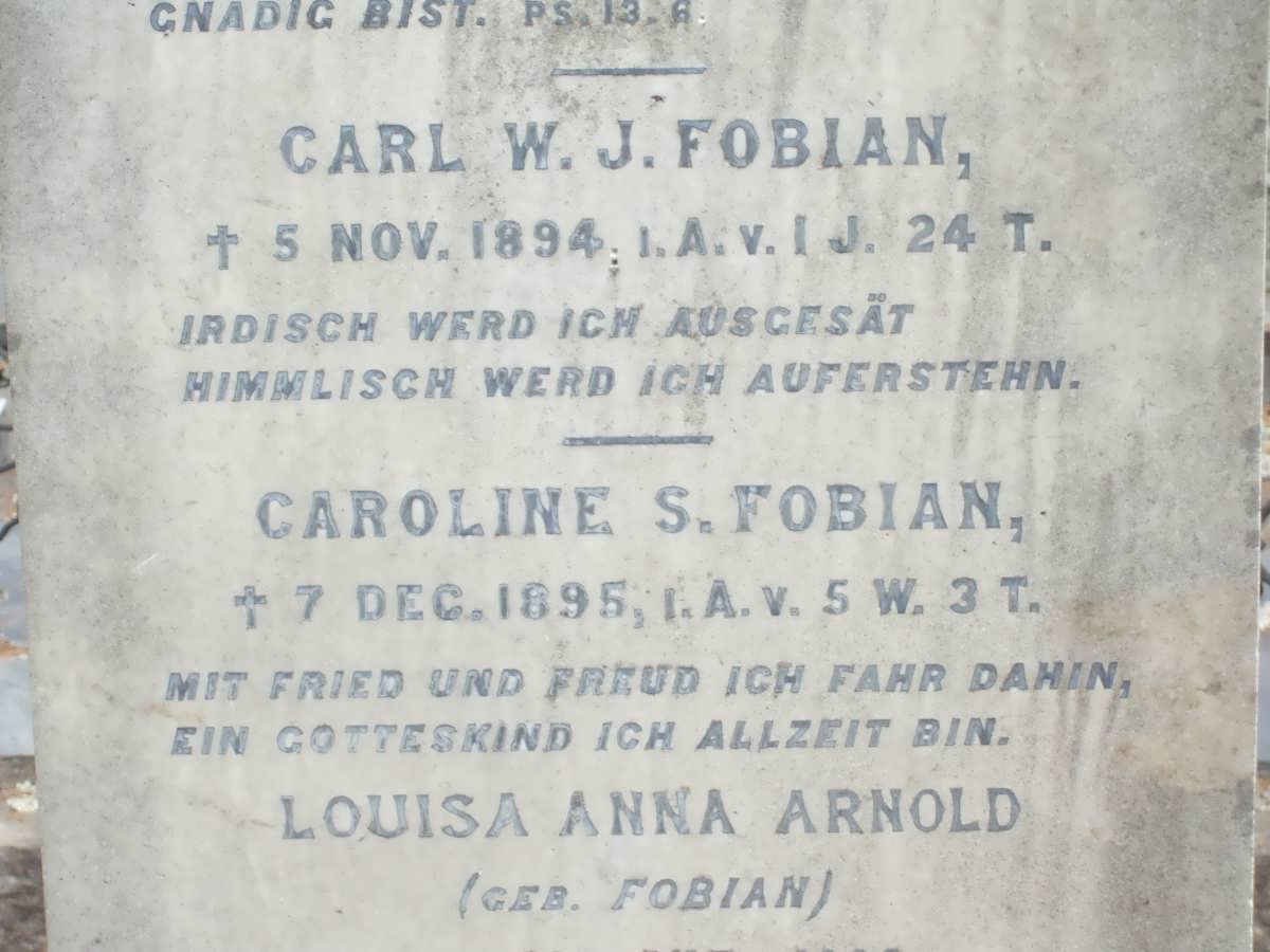 FOBIAN Carl W.J. -1894 :: FOBIAN Caroline S. -1895