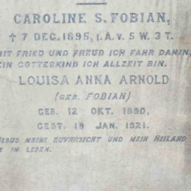 ARNOLD Louisa Anna nee FOBIAN 1890-1921