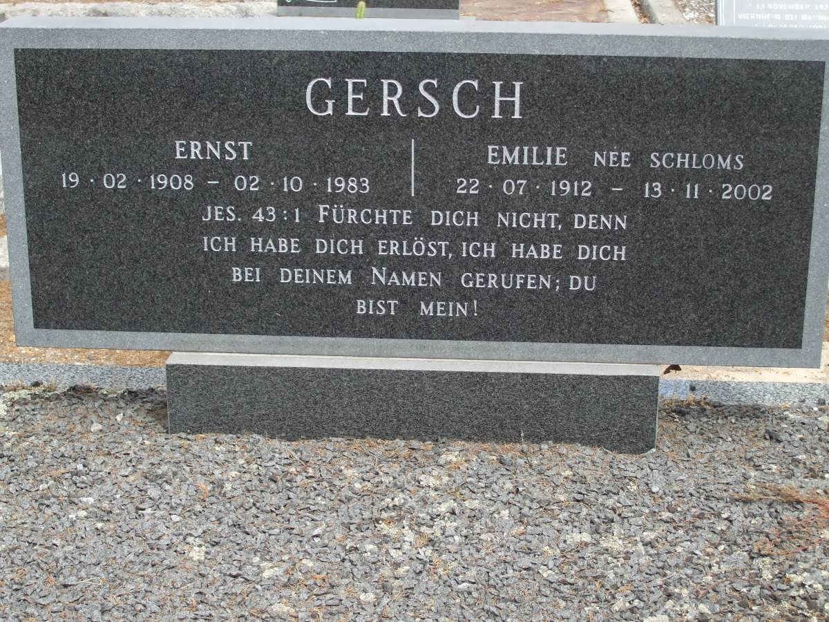 GERSCH Ernest 1908-1983 &amp; Emilie SCHLOMS 1912-2002