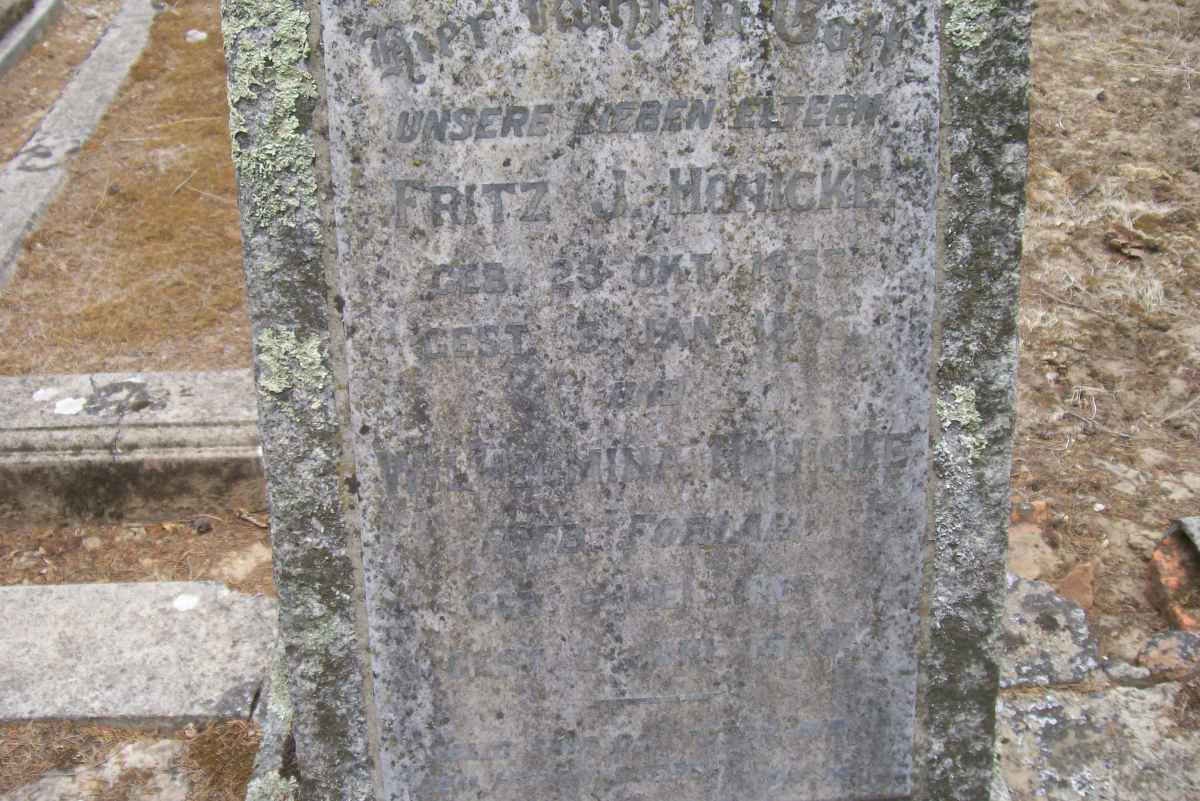 HONICKE Fritz 1853-1906 &amp; Wilhelmine FOBIAN 1867-1928