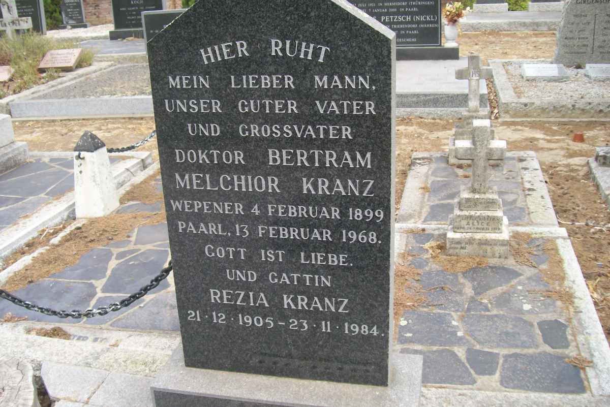 KRANZ Bertram Melchior 1899-1968 &amp; Rezia 1905-1984