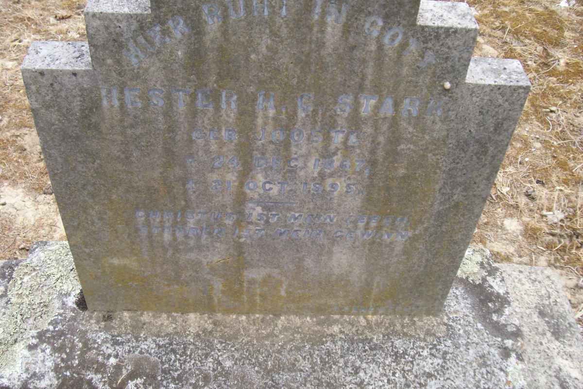STARK Hester H.C. nee JOOSTE 1687-1895