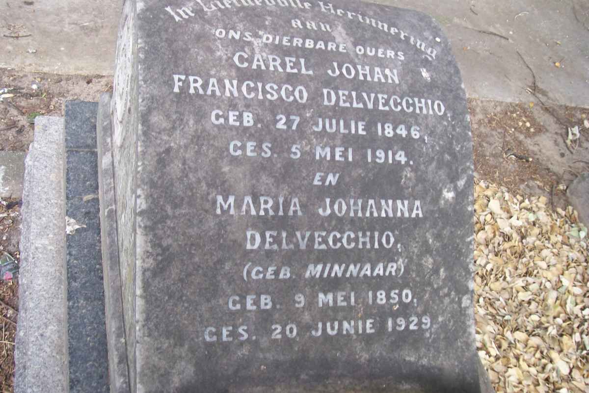 DELVECCHIO Carel Johan Francisco 1846-1914 &amp; Maria Johanna MINNAAR 1850-1929