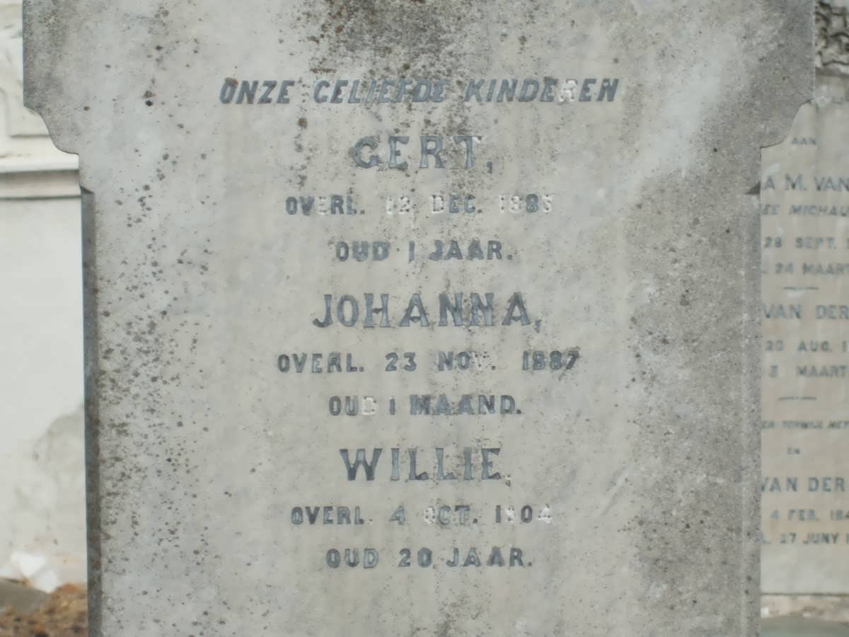 JOUBERT Gert -1883 :: JOUBERT Johanna -1887 :: JOUBERT Willie -1904