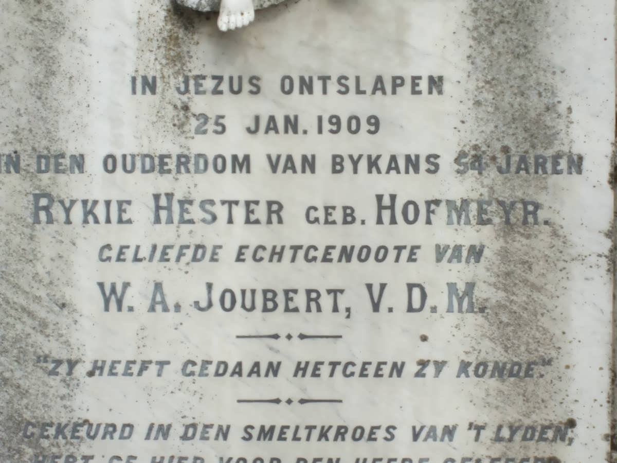 JOUBERT Rykie Hester nee HOFMEYR -1919