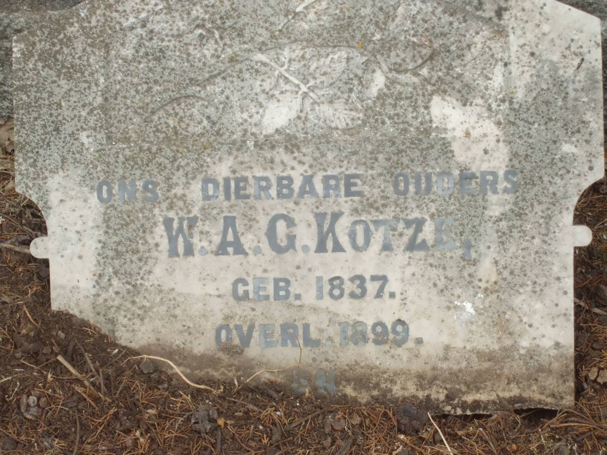 KOTZE  W.A.G. 1837-1899