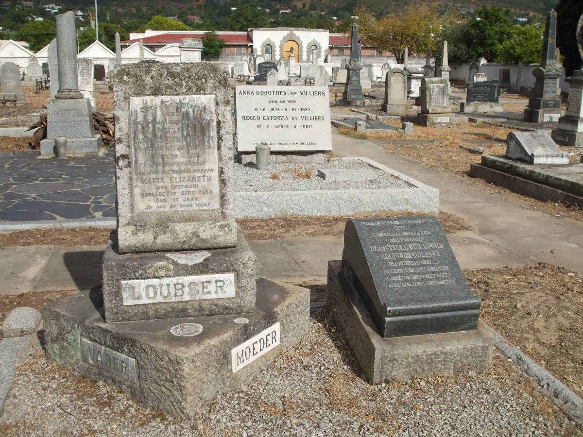 LOUBSER Nicolaas Everrardus -1934 &amp; Maria Elizabeth BESTBIER -1954 :: LOUBSER Christiaan Hendrik Herold 1905-1946