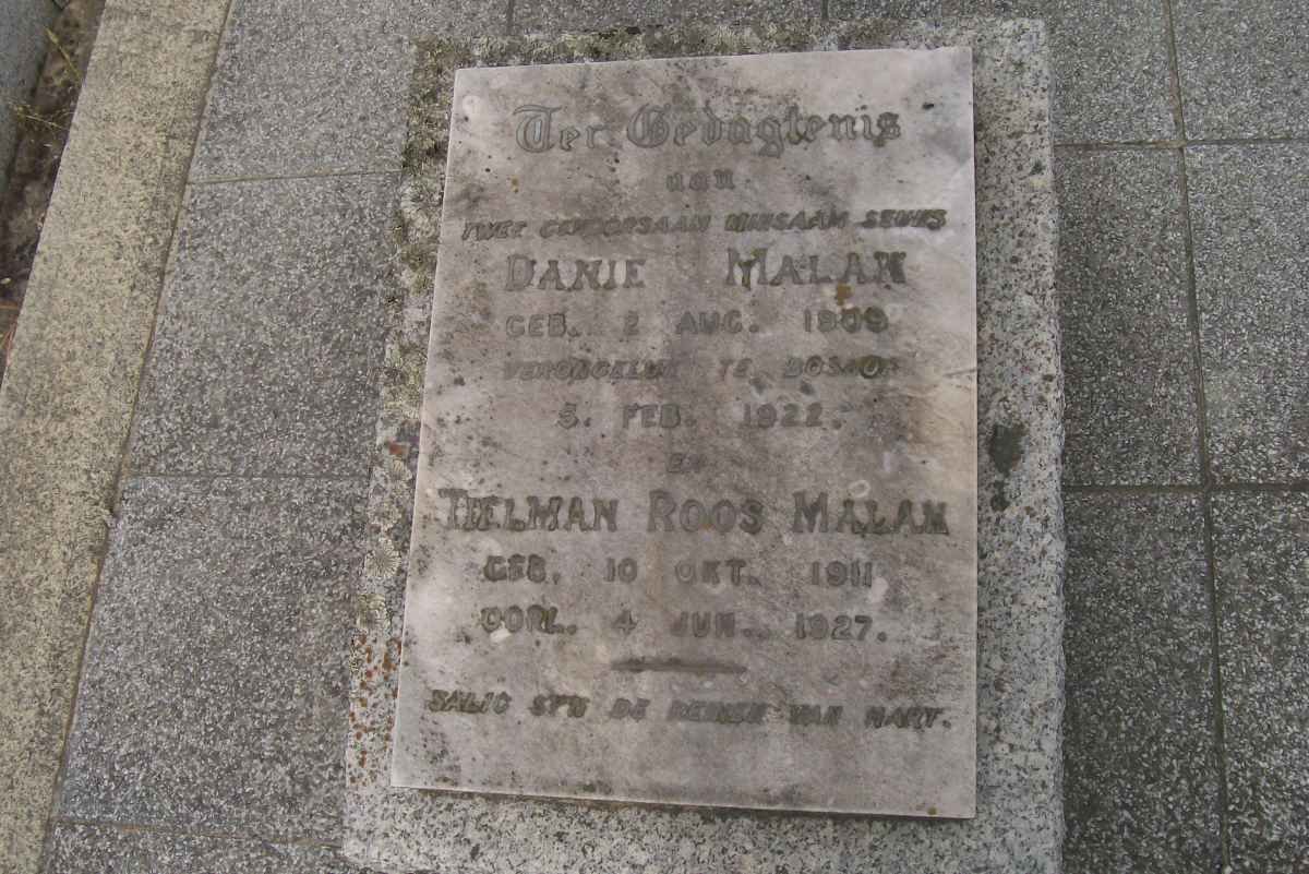 MALAN Danie 18?9-1921 :: MALAN Tielman Roos 1911-1927