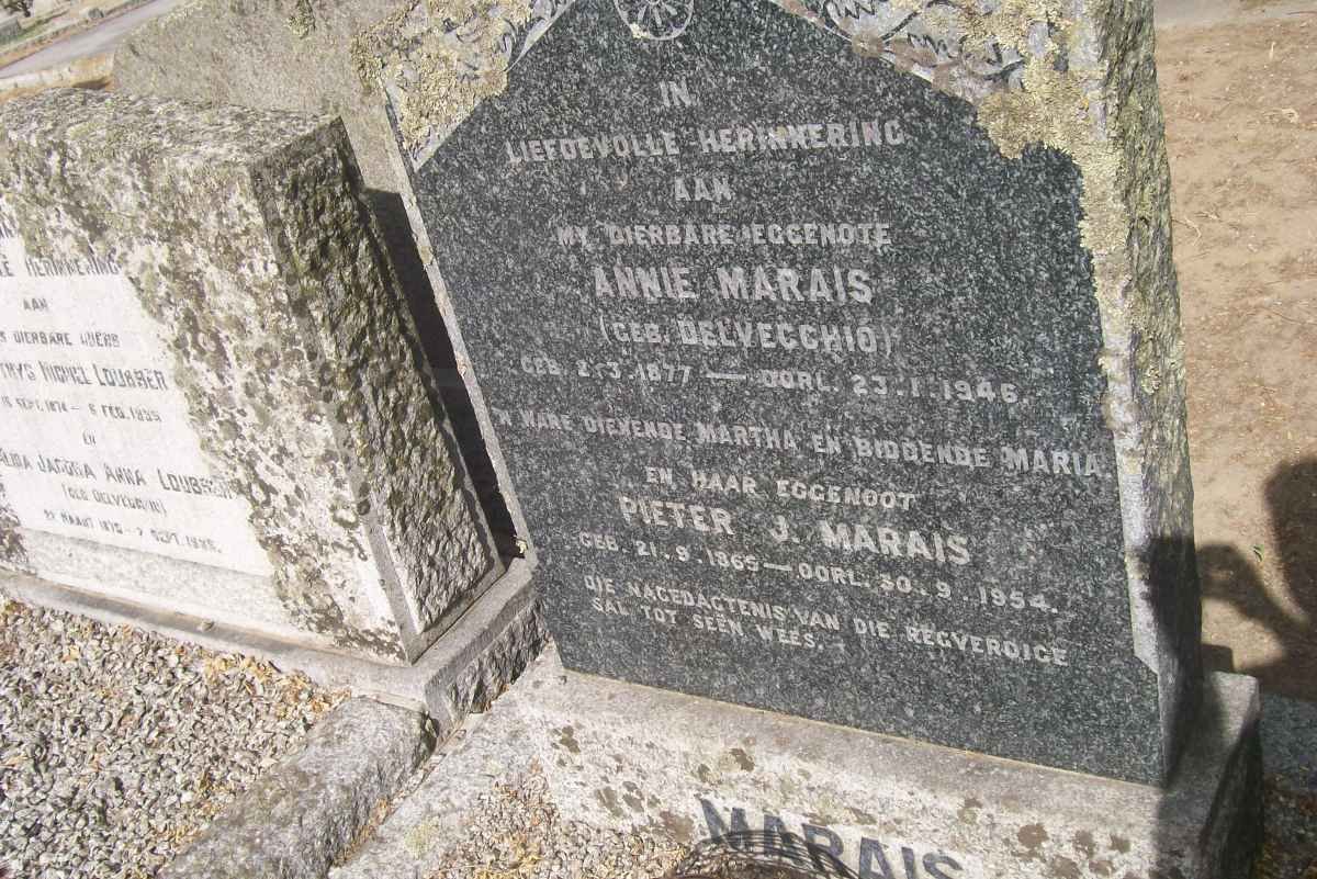 MARAIS Pieter J. 1865-1954 &amp; Annie DELVECCHIO 1877-1946