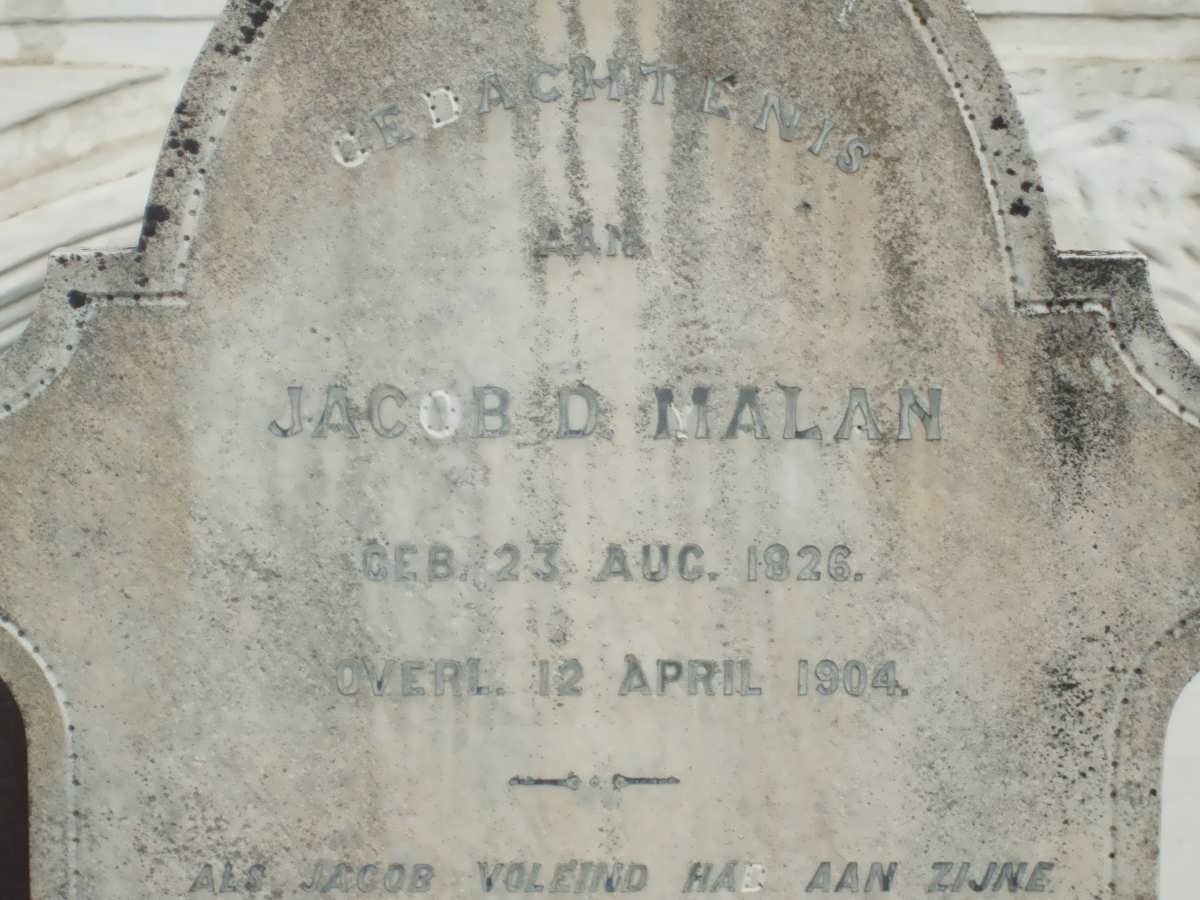 MALAN Jacob D. 1826-1904