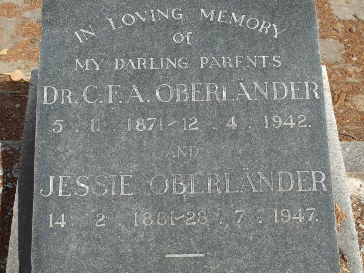 OBERLÅNDER C.F.A. 1871-1942 &amp; Jessie 1881-1947