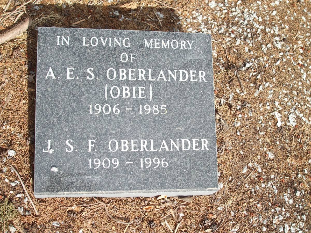 OBERLANDER A.E.S. 1906-1985 &amp; J.S.F. 1909-1996